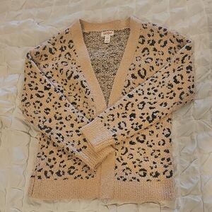 GAP Leopard Print Cardigan in Beige and Black